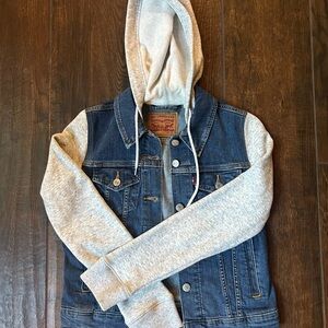 Levi's Blue Denim Jacket with Gray Sleeves